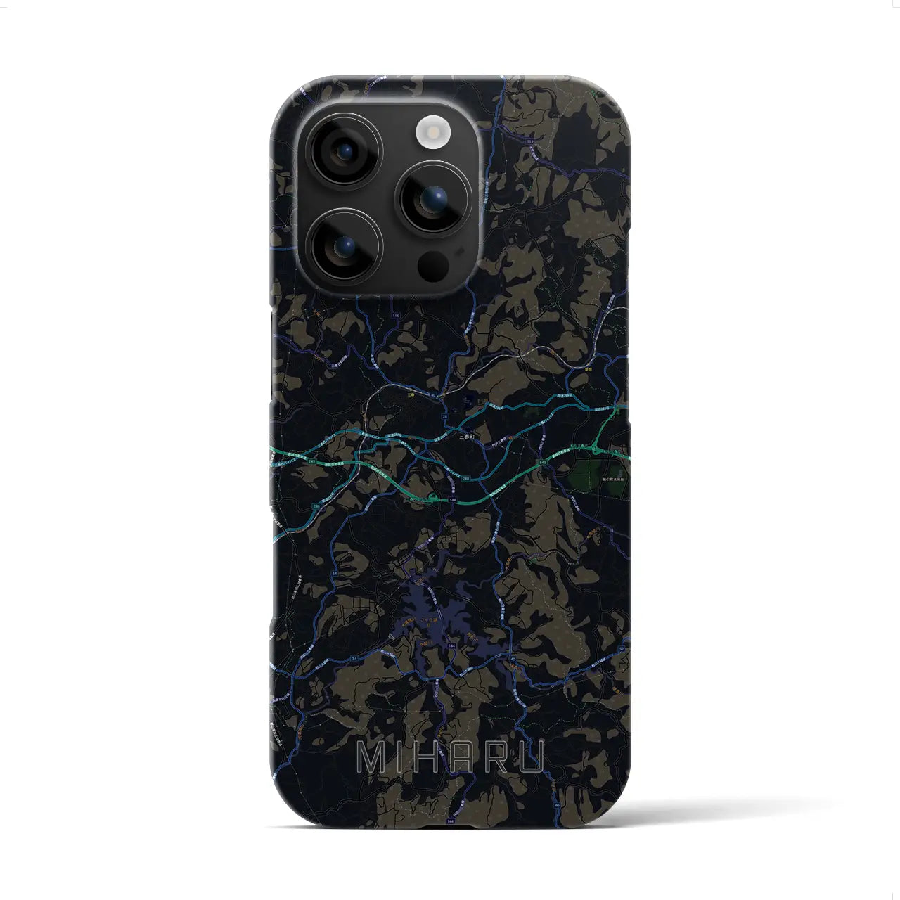 【三春(福島県)】地図柄iPhoneケース(バックカバータイプ)