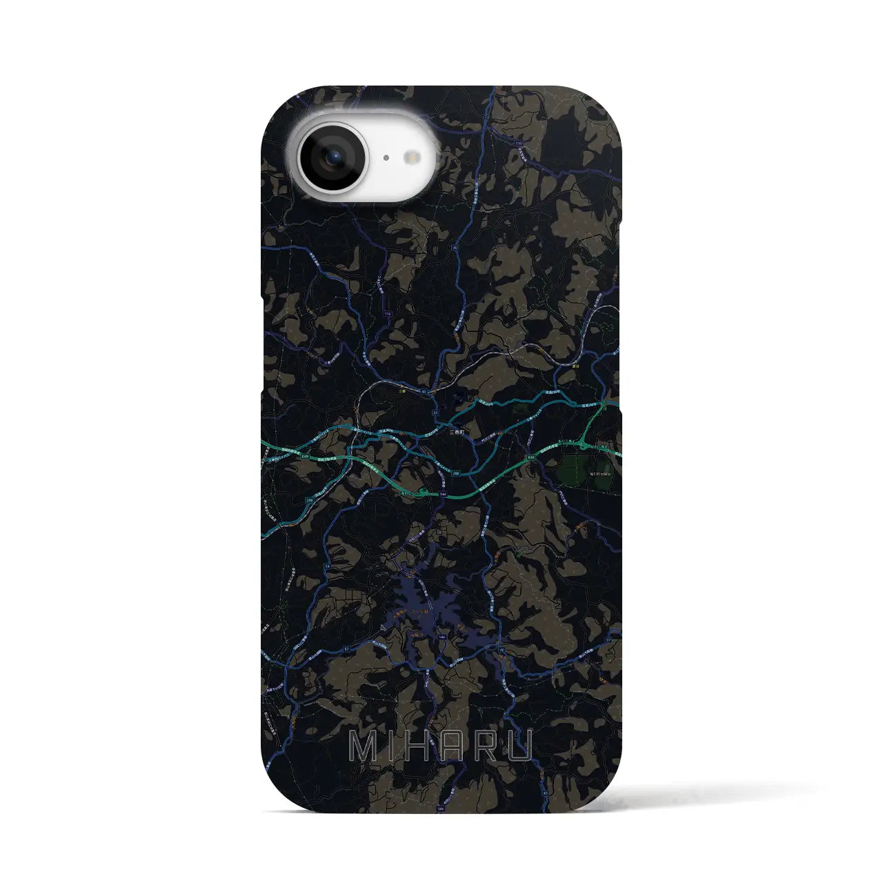 【三春(福島県)】地図柄iPhoneケース(バックカバータイプ)