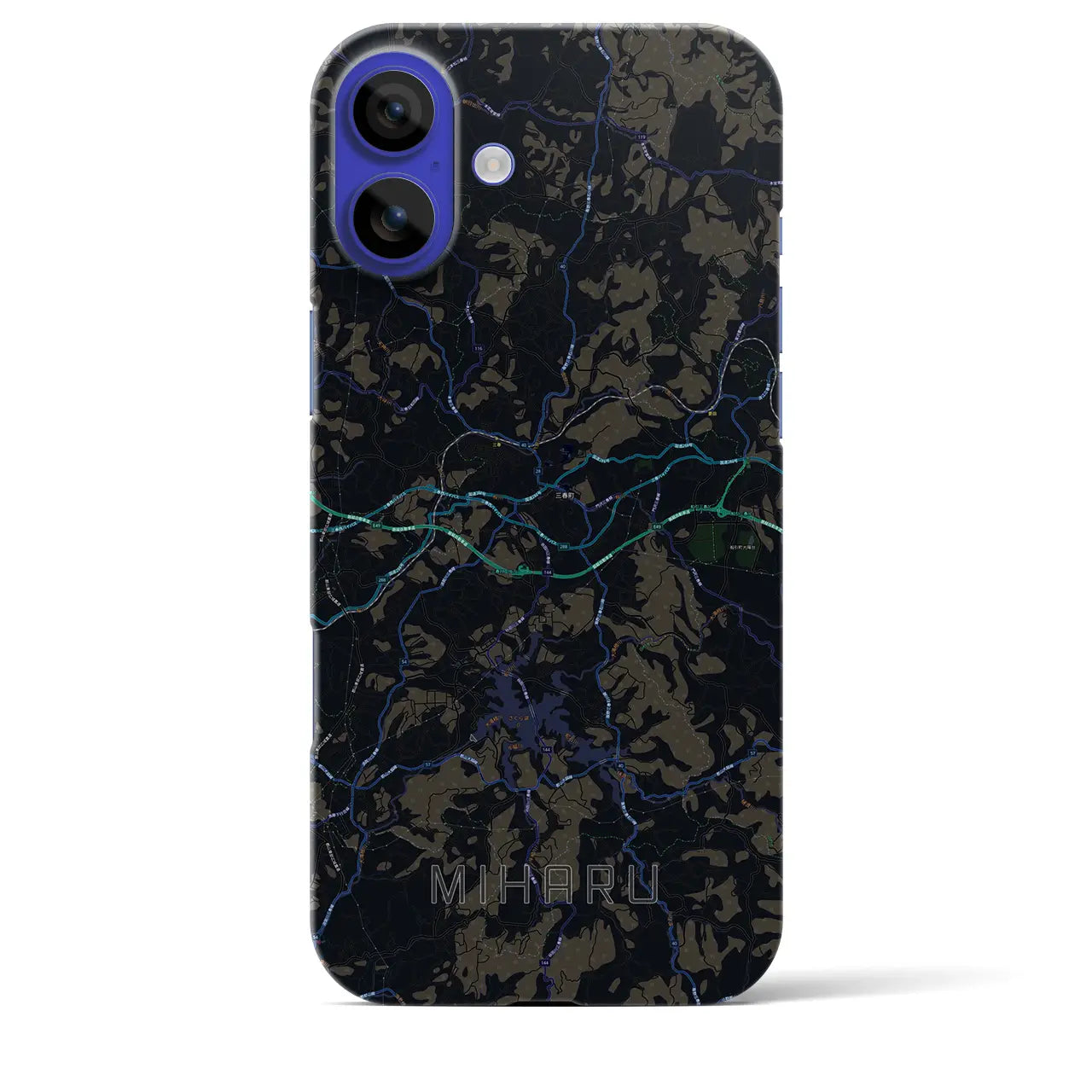 【三春(福島県)】地図柄iPhoneケース(バックカバータイプ)