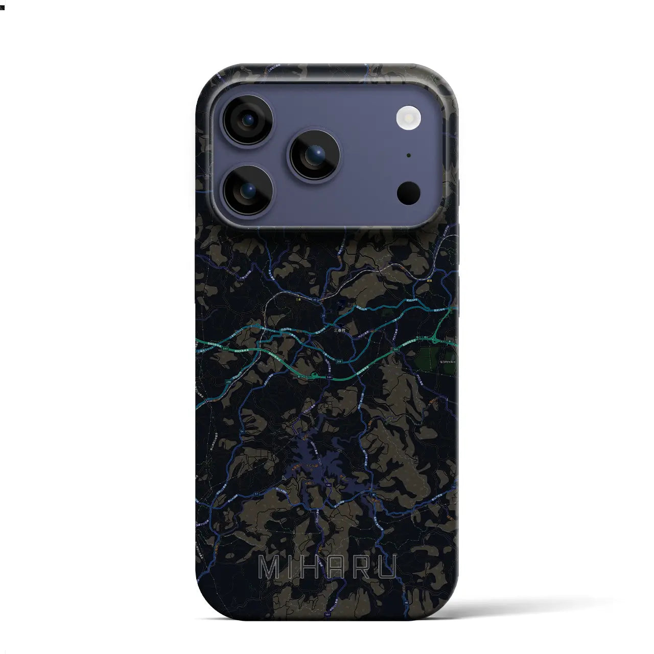 【三春(福島県)】地図柄iPhoneケース(バックカバータイプ)