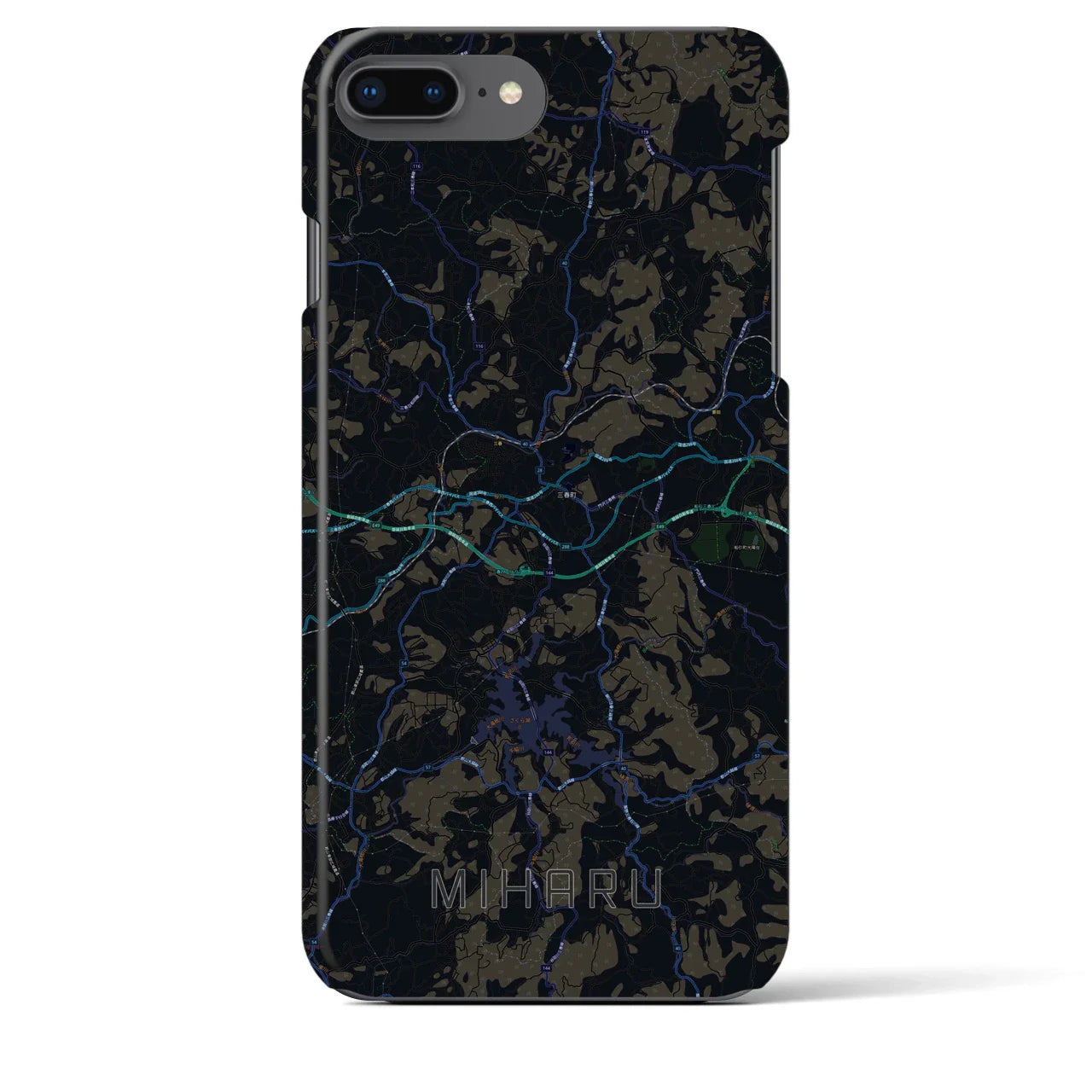 【三春(福島県)】地図柄iPhoneケース(バックカバータイプ)