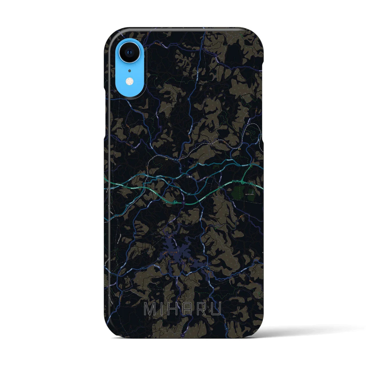【三春(福島県)】地図柄iPhoneケース(バックカバータイプ)