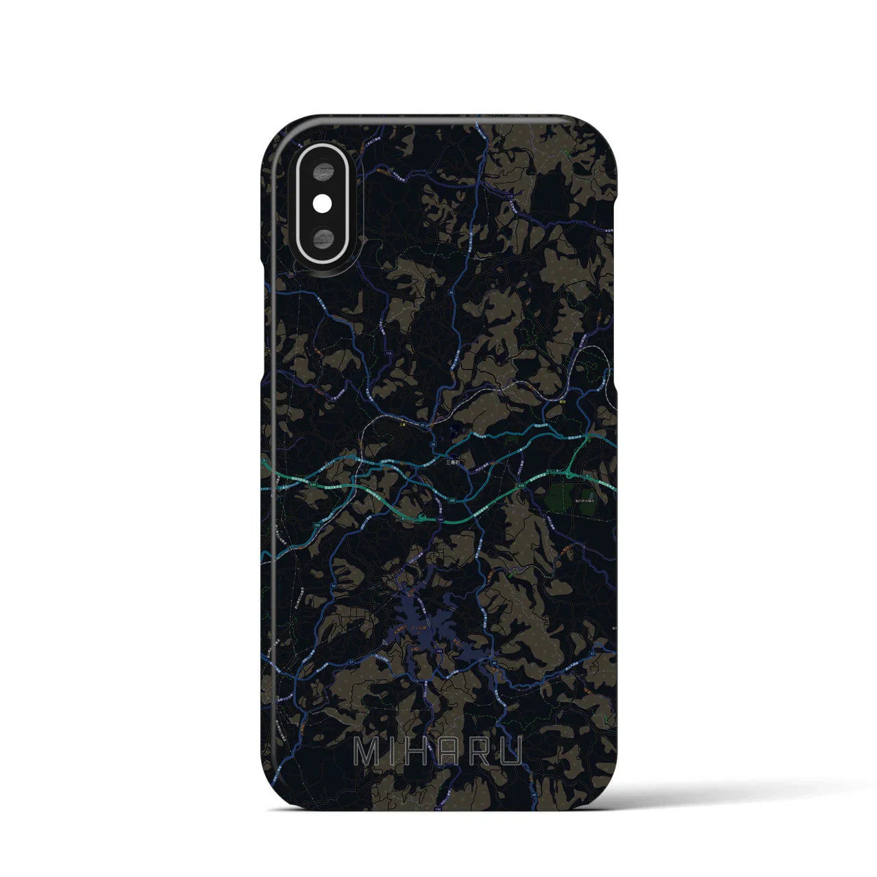 【三春(福島県)】地図柄iPhoneケース(バックカバータイプ)