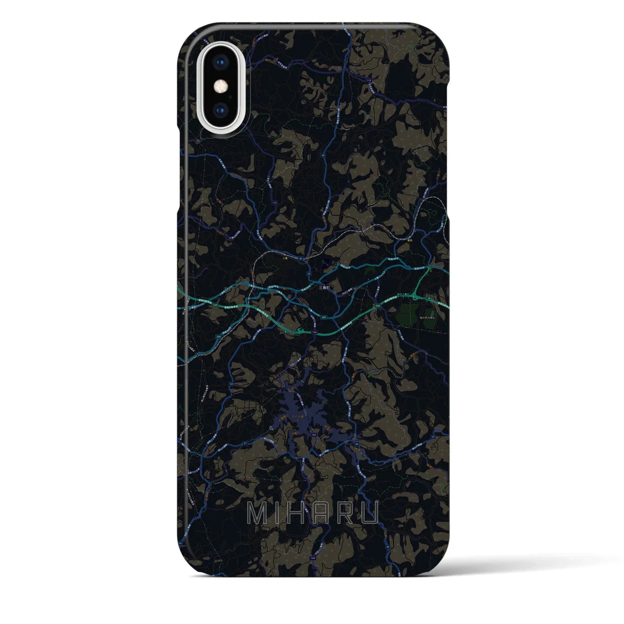 【三春(福島県)】地図柄iPhoneケース(バックカバータイプ)