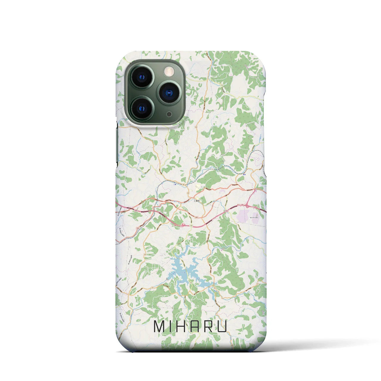 【三春(福島県)】地図柄iPhoneケース(バックカバータイプ)