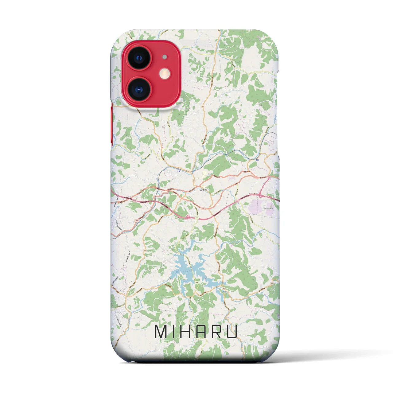 【三春(福島県)】地図柄iPhoneケース(バックカバータイプ)