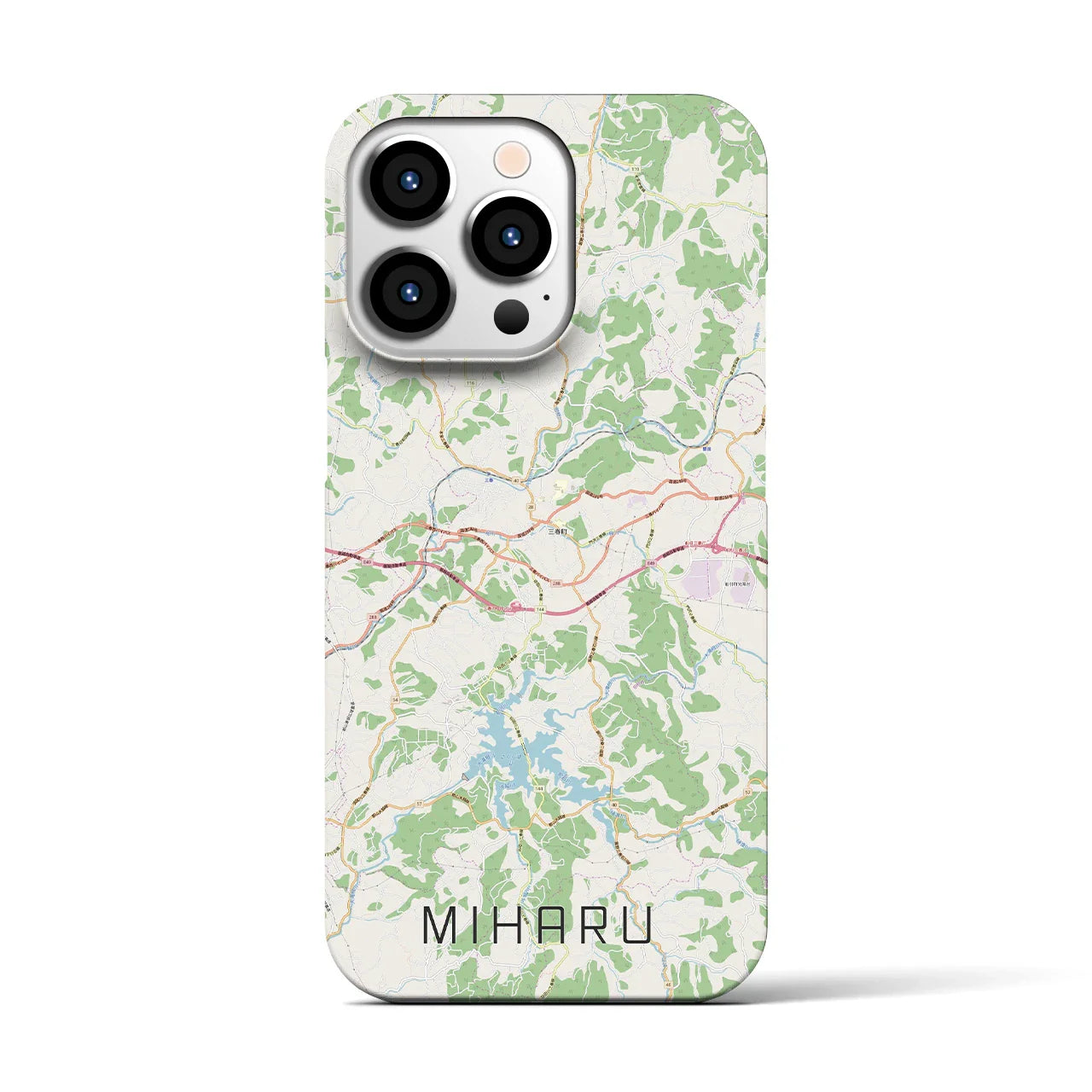 【三春(福島県)】地図柄iPhoneケース(バックカバータイプ)