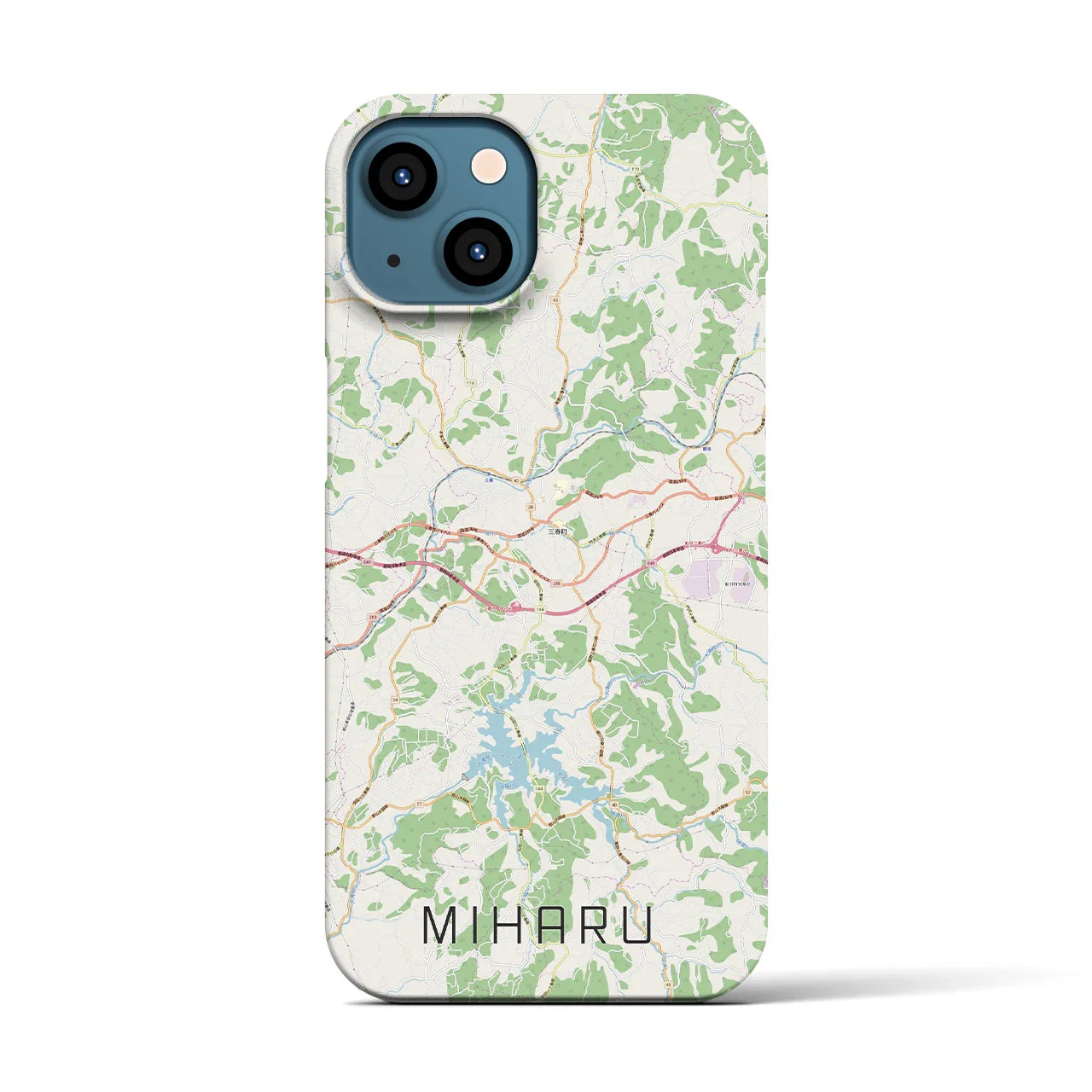 【三春(福島県)】地図柄iPhoneケース(バックカバータイプ)