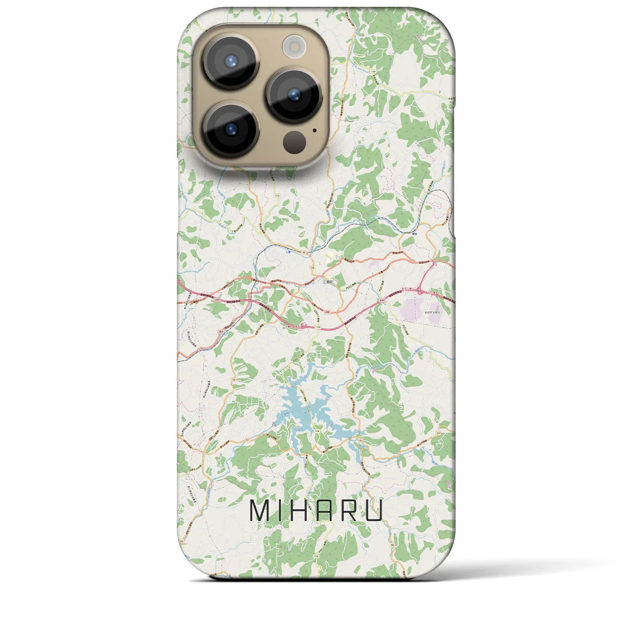 【三春(福島県)】地図柄iPhoneケース(バックカバータイプ)