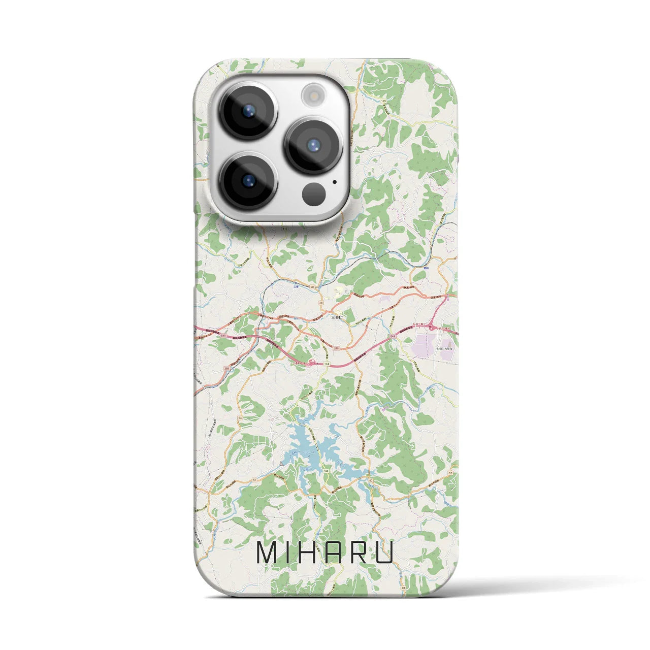 【三春(福島県)】地図柄iPhoneケース(バックカバータイプ)