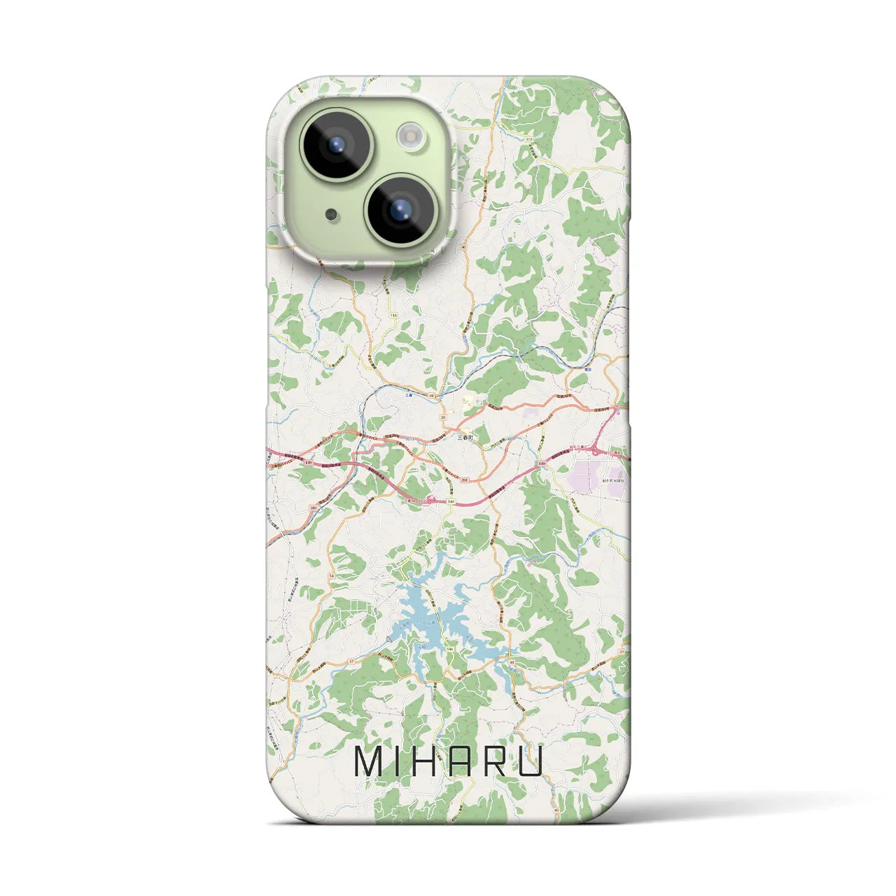 【三春(福島県)】地図柄iPhoneケース(バックカバータイプ)