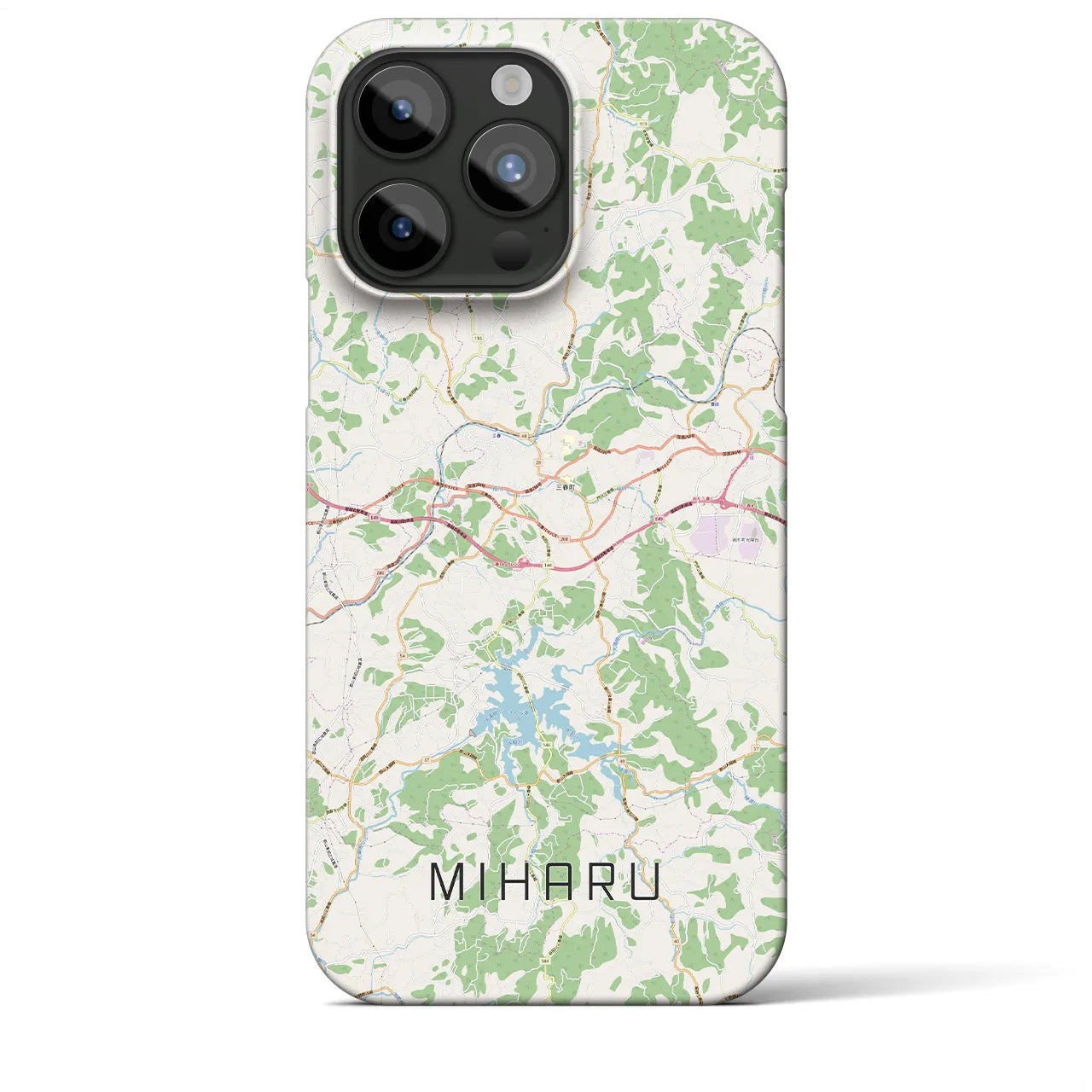 【三春(福島県)】地図柄iPhoneケース(バックカバータイプ)