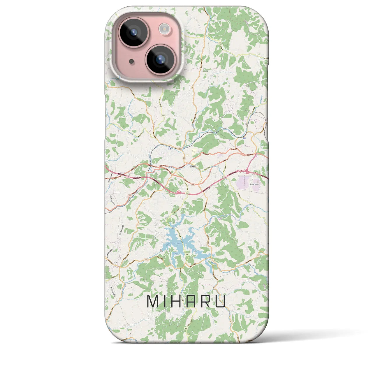 【三春(福島県)】地図柄iPhoneケース(バックカバータイプ)