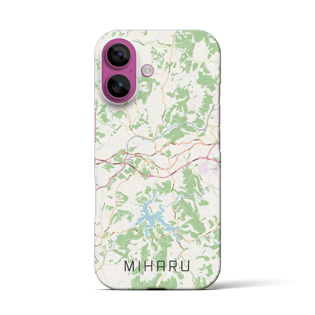 【三春(福島県)】地図柄iPhoneケース(バックカバータイプ)