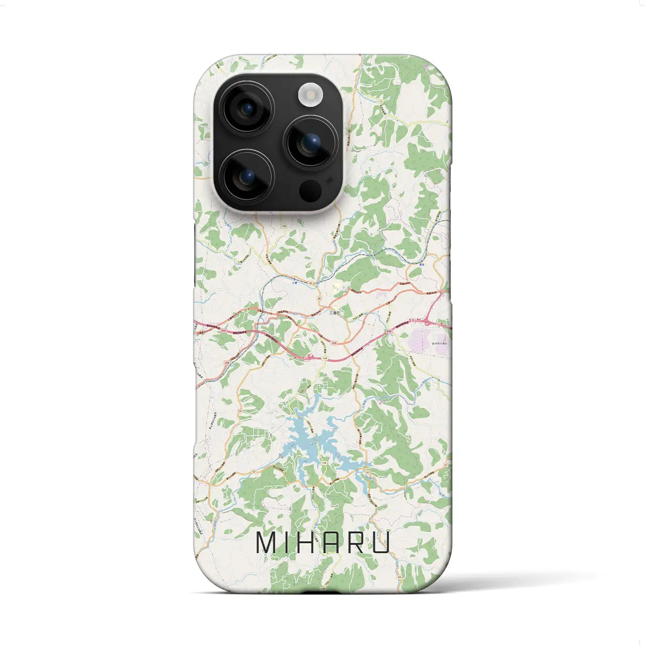 【三春(福島県)】地図柄iPhoneケース(バックカバータイプ)