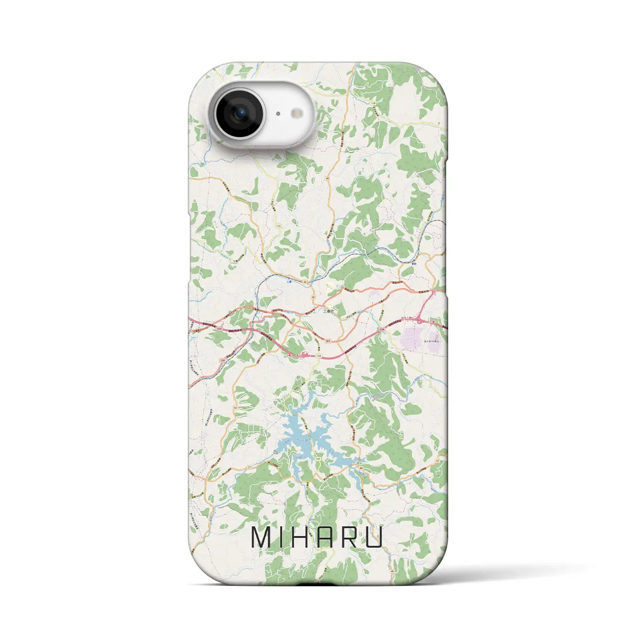 【三春(福島県)】地図柄iPhoneケース(バックカバータイプ)