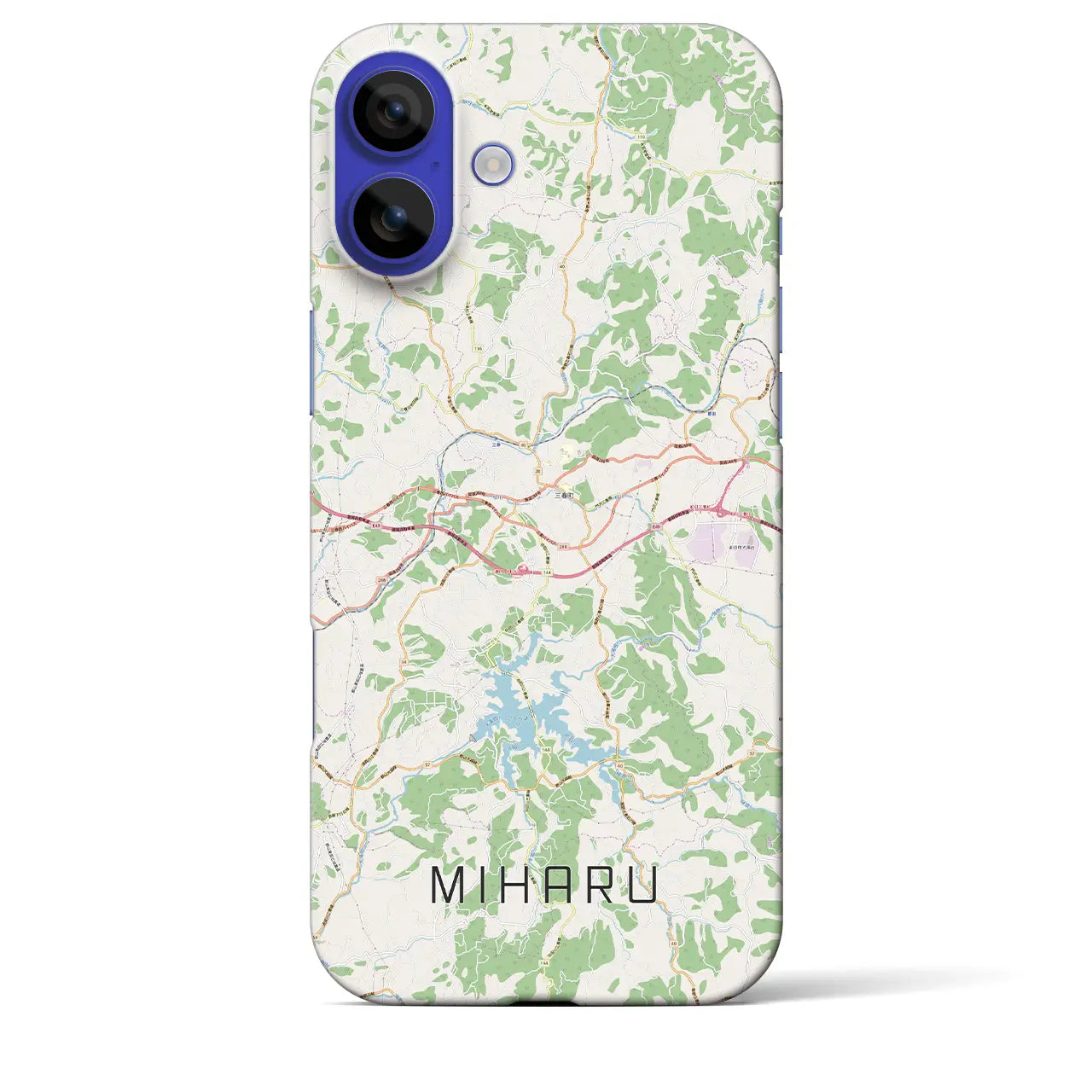 【三春(福島県)】地図柄iPhoneケース(バックカバータイプ)ナチュラル・iPhone 16 Pro Max 用