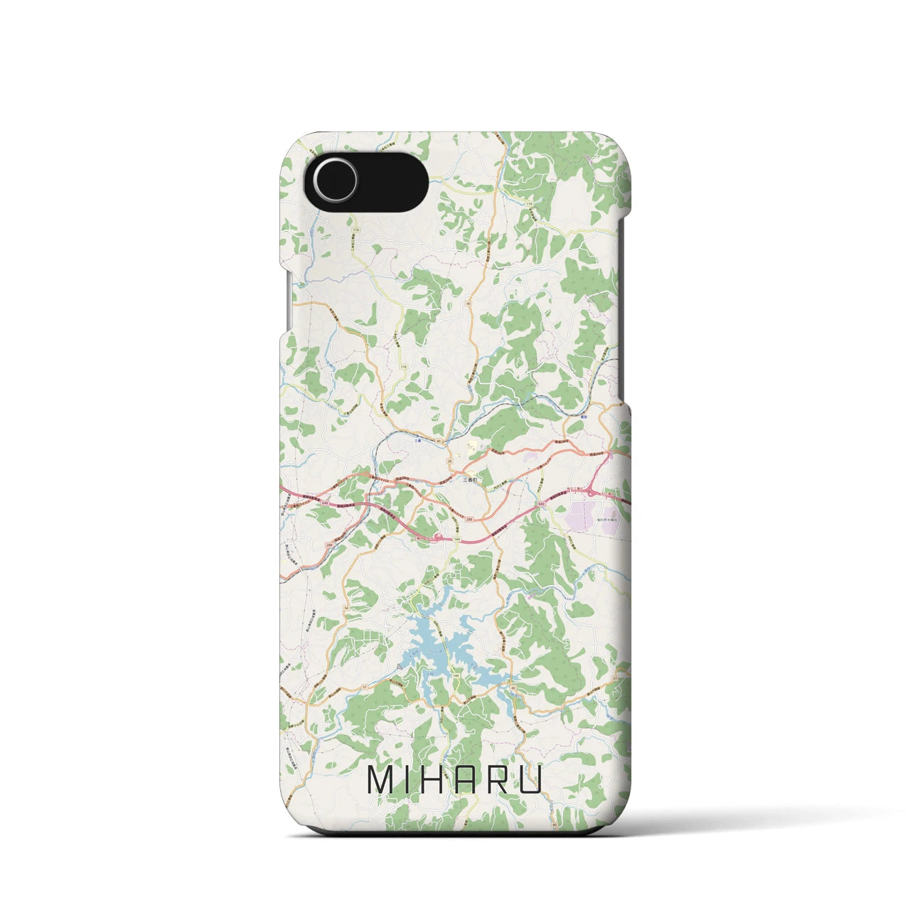 【三春(福島県)】地図柄iPhoneケース(バックカバータイプ)