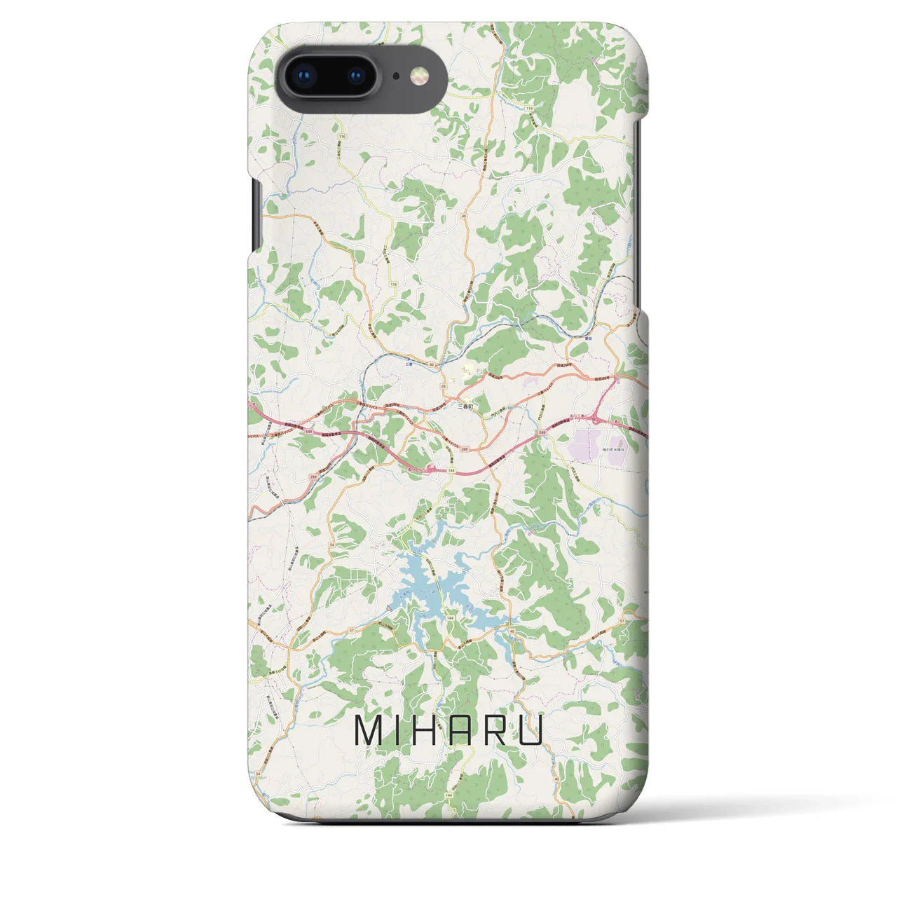 【三春(福島県)】地図柄iPhoneケース(バックカバータイプ)