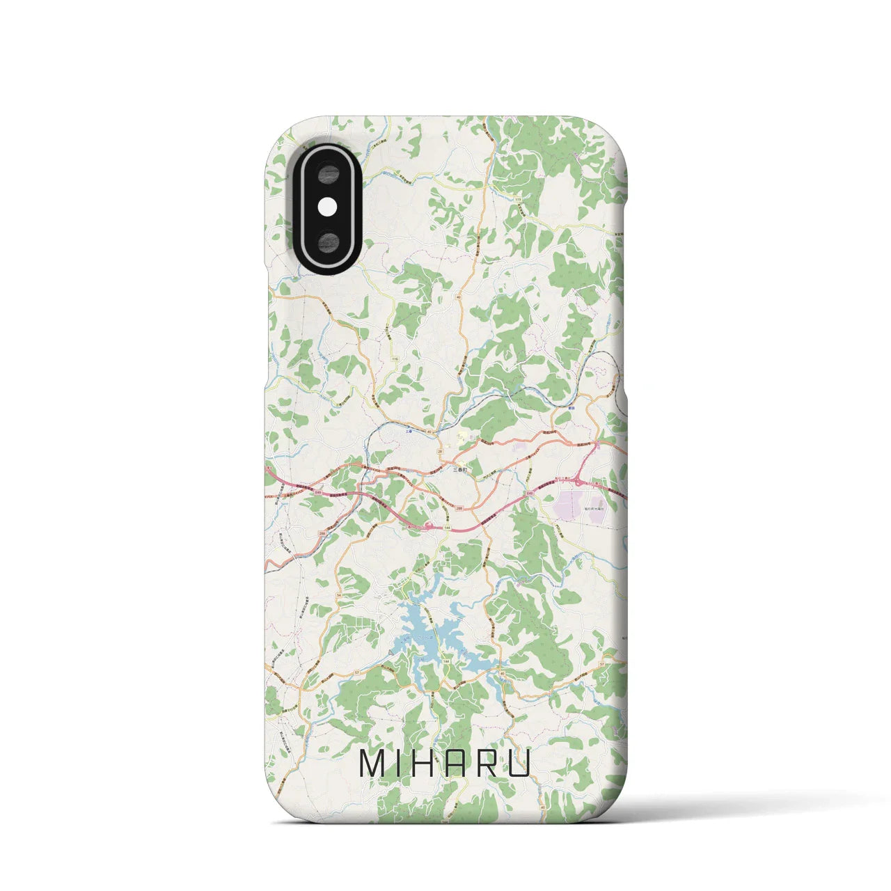 【三春(福島県)】地図柄iPhoneケース(バックカバータイプ)