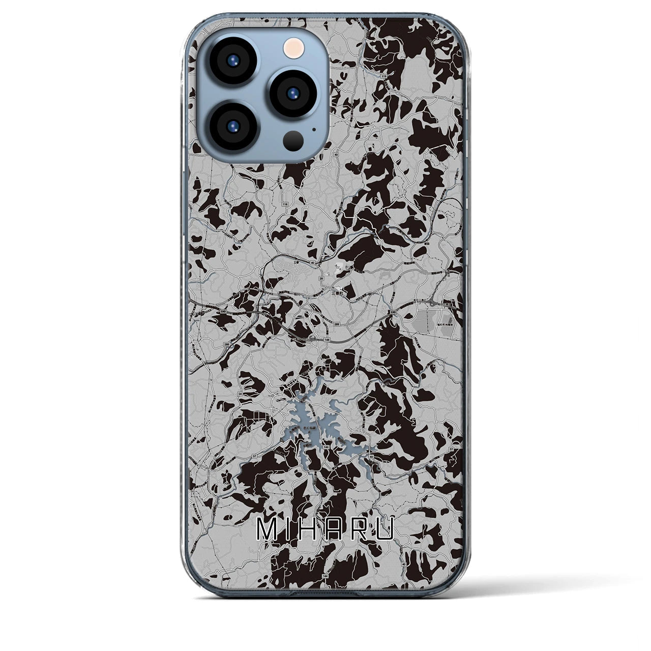 【三春(福島県)】地図柄iPhoneケース(クリアタイプ)