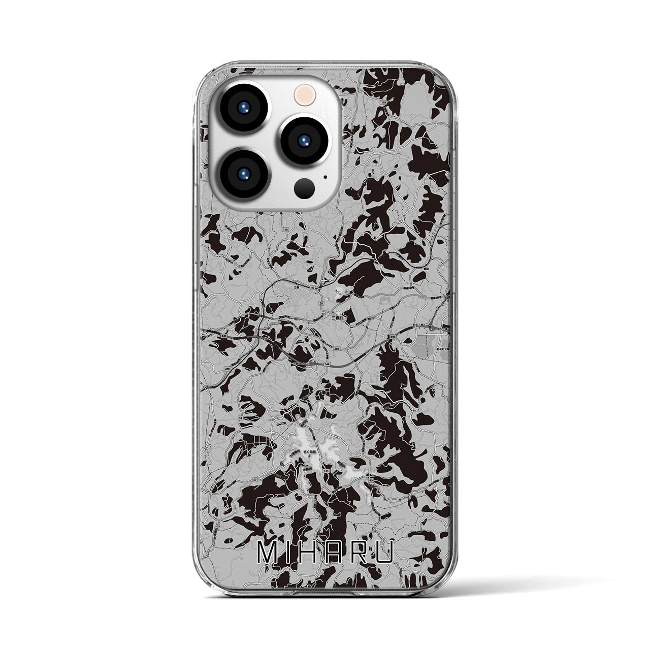 【三春(福島県)】地図柄iPhoneケース(クリアタイプ)