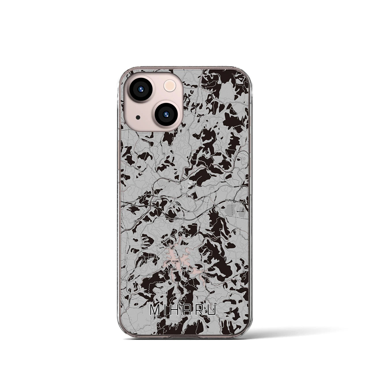 【三春(福島県)】地図柄iPhoneケース(クリアタイプ)