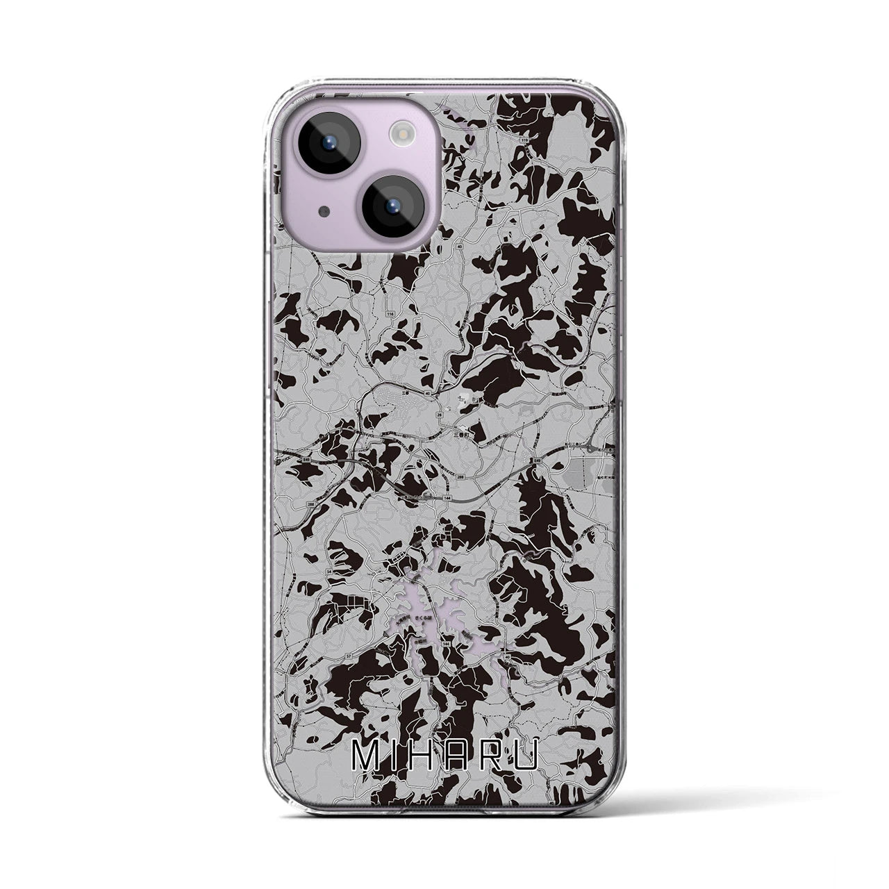 【三春(福島県)】地図柄iPhoneケース(クリアタイプ)