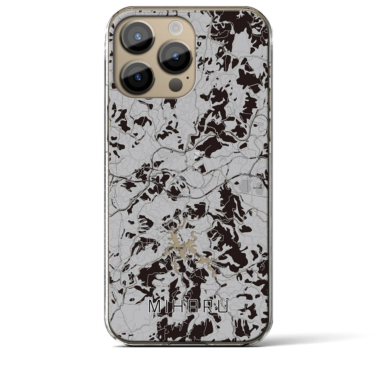 【三春(福島県)】地図柄iPhoneケース(クリアタイプ)