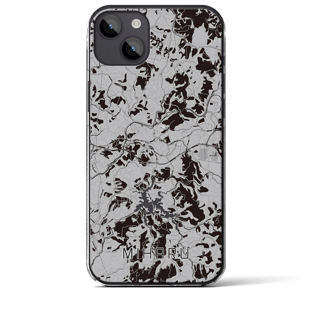 【三春(福島県)】地図柄iPhoneケース(クリアタイプ)