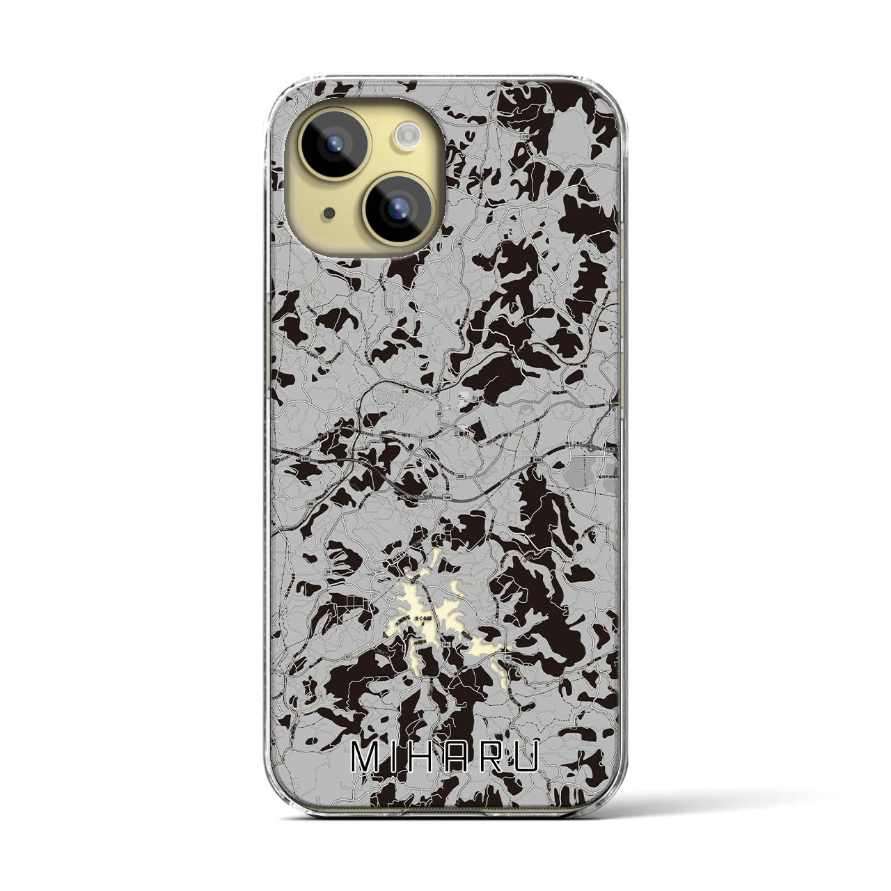 【三春(福島県)】地図柄iPhoneケース(クリアタイプ)