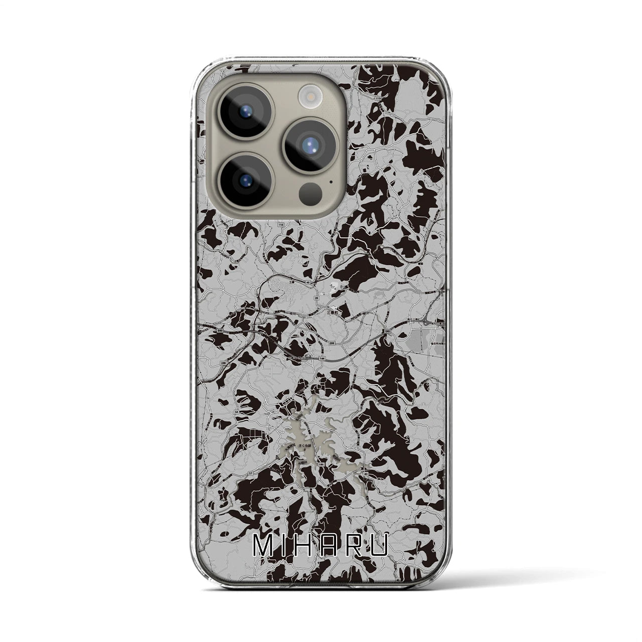 【三春(福島県)】地図柄iPhoneケース(クリアタイプ)