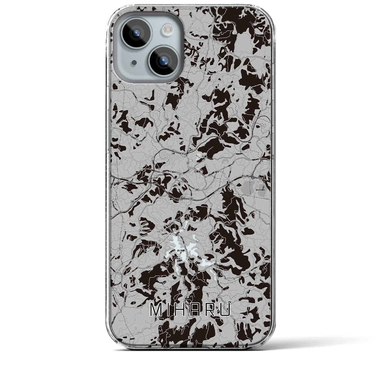 【三春(福島県)】地図柄iPhoneケース(クリアタイプ)