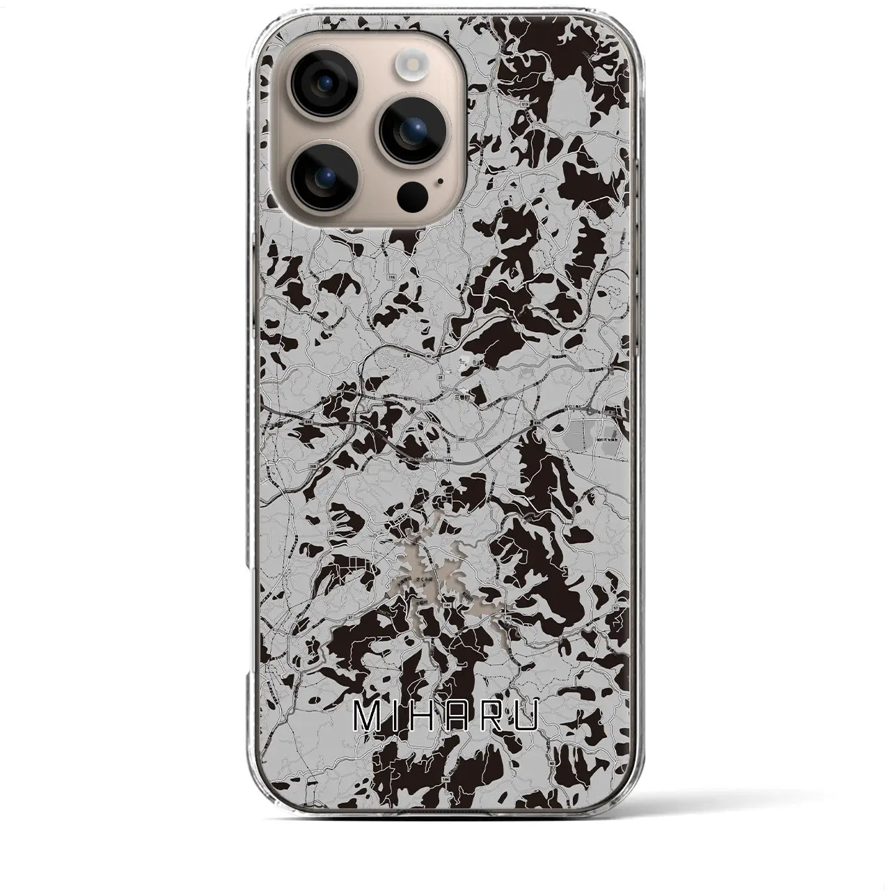 【三春(福島県)】地図柄iPhoneケース(クリアタイプ)