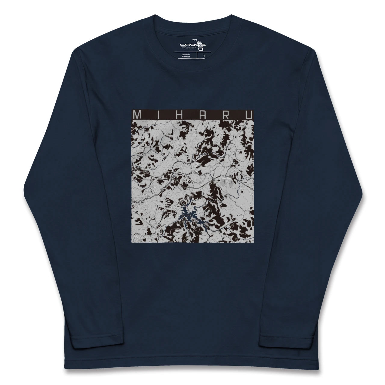 【三春(福島県)】地図柄ロングスリーブTシャツ