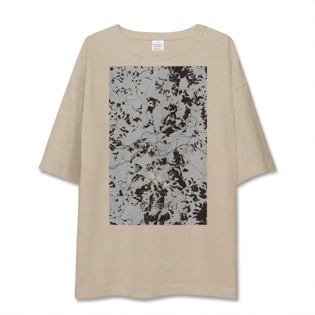 【三春(福島県)】地図柄ビッグシルエットTシャツ