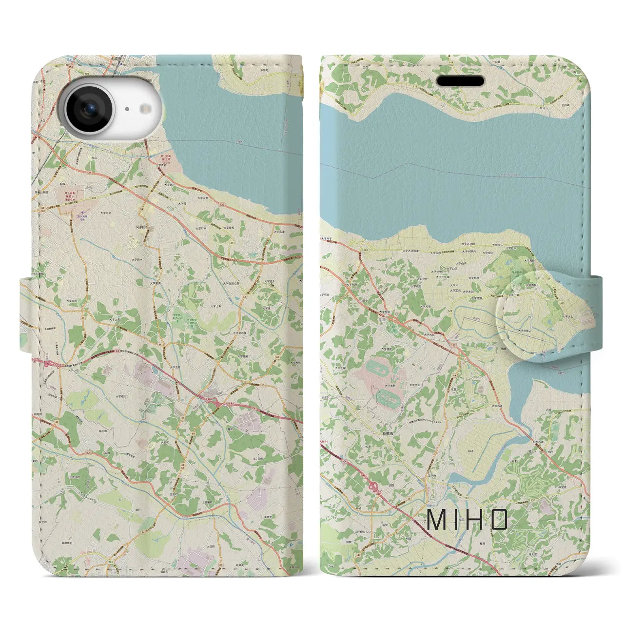 【美浦(茨城県)】地図柄iPhoneケース(手帳タイプ)