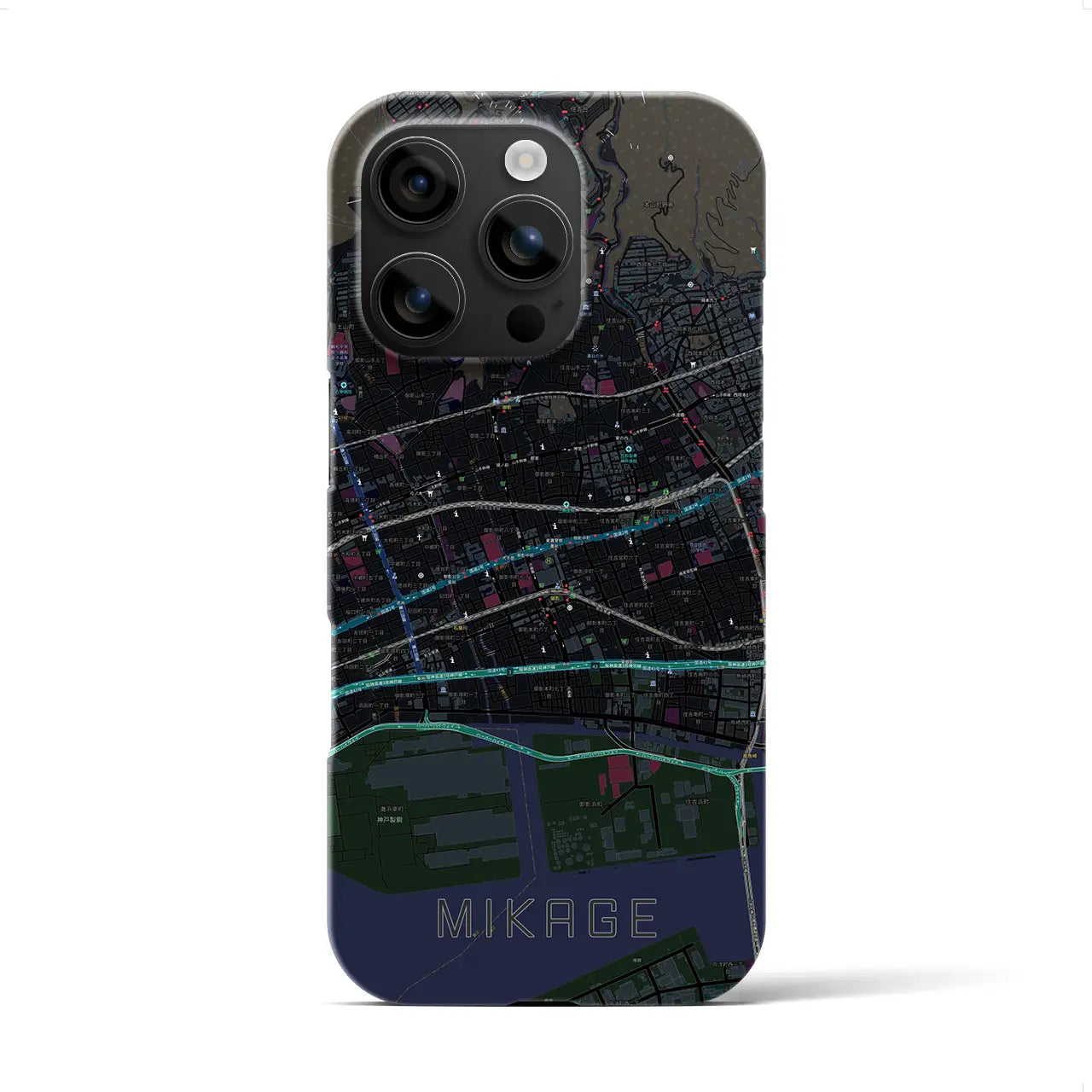 【御影(兵庫県)】地図柄iPhoneケース(バックカバータイプ)