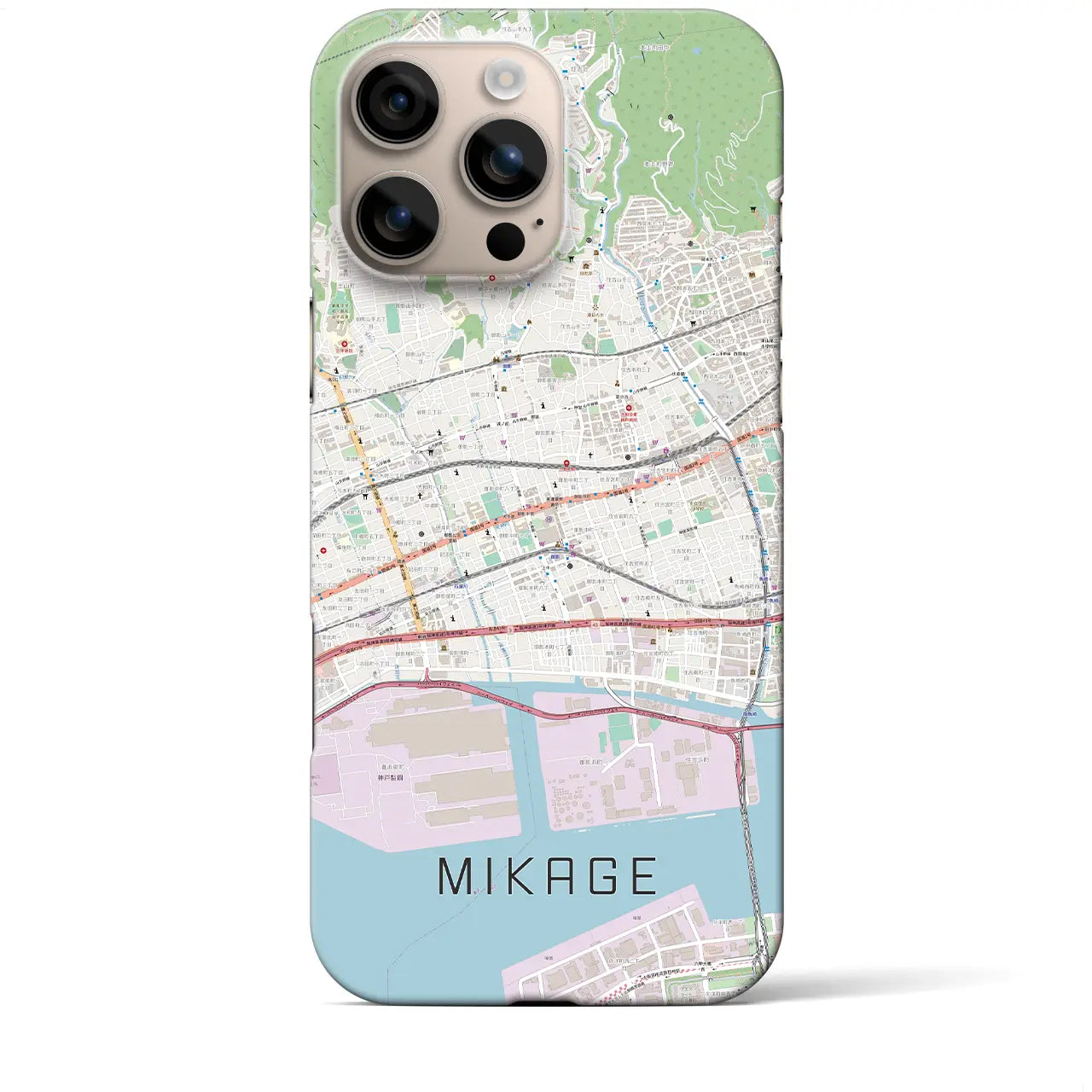 【御影(兵庫県)】地図柄iPhoneケース(バックカバータイプ)