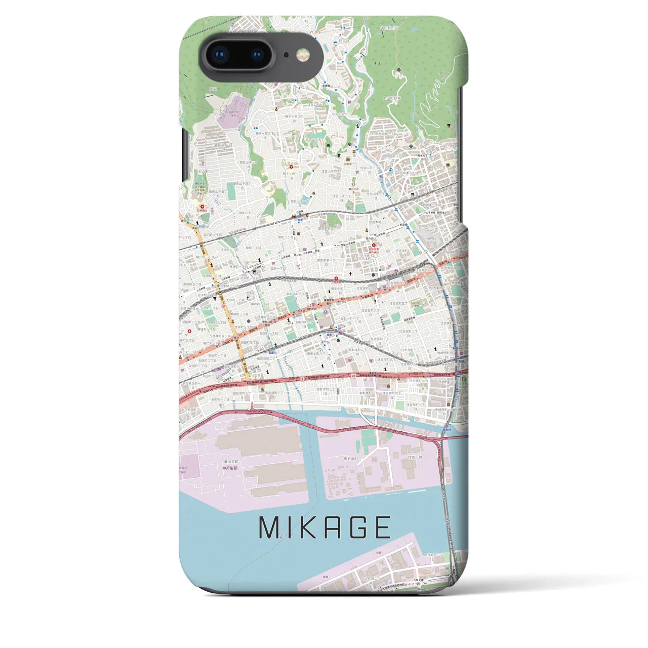 【御影(兵庫県)】地図柄iPhoneケース(バックカバータイプ)