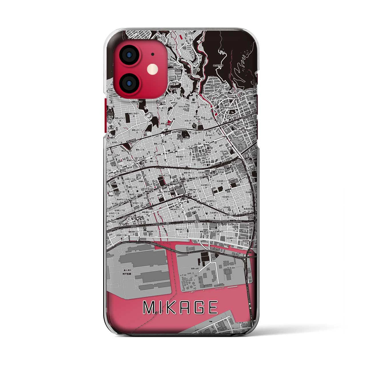 【御影(兵庫県)】地図柄iPhoneケース(クリアタイプ)