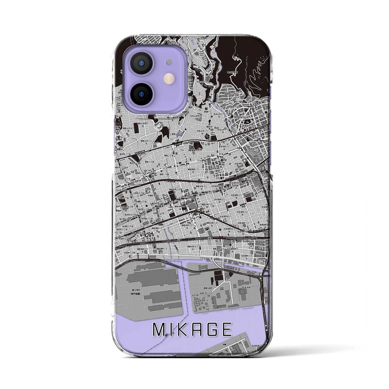 【御影(兵庫県)】地図柄iPhoneケース(クリアタイプ)