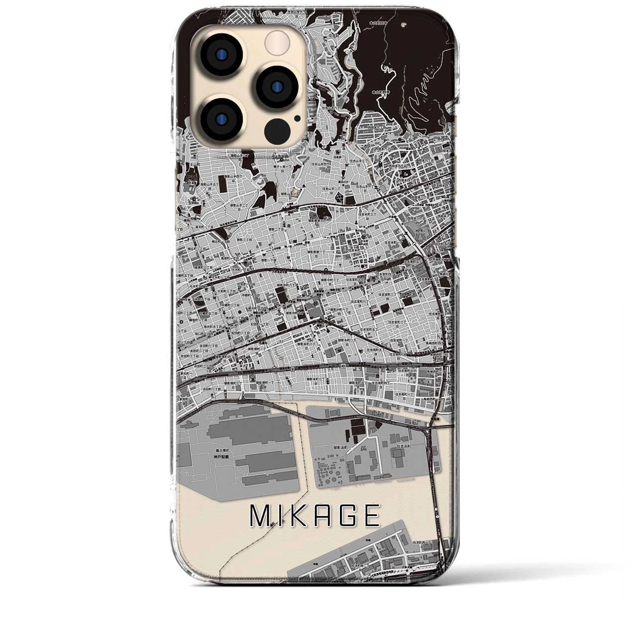【御影(兵庫県)】地図柄iPhoneケース(クリアタイプ)
