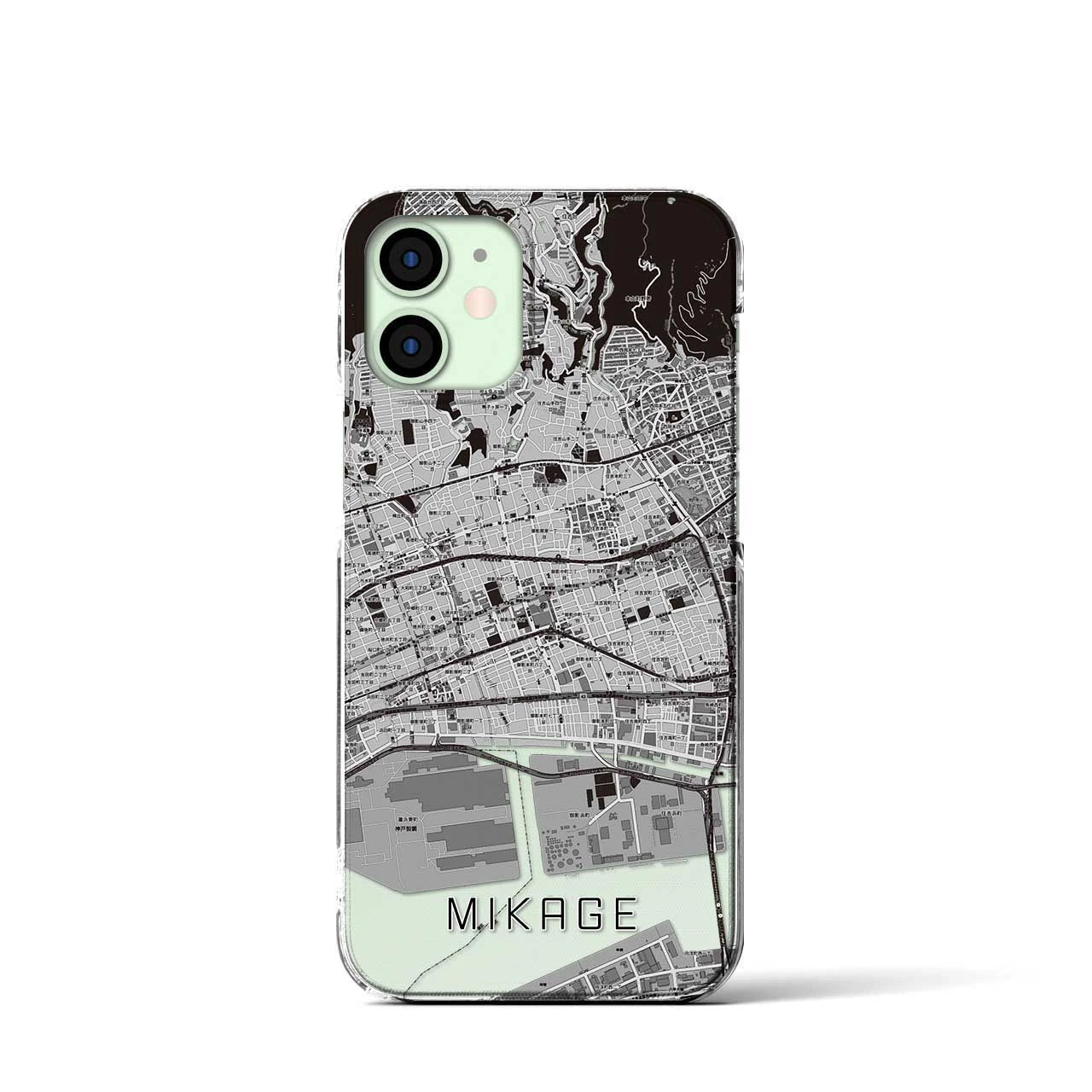 【御影(兵庫県)】地図柄iPhoneケース(クリアタイプ)