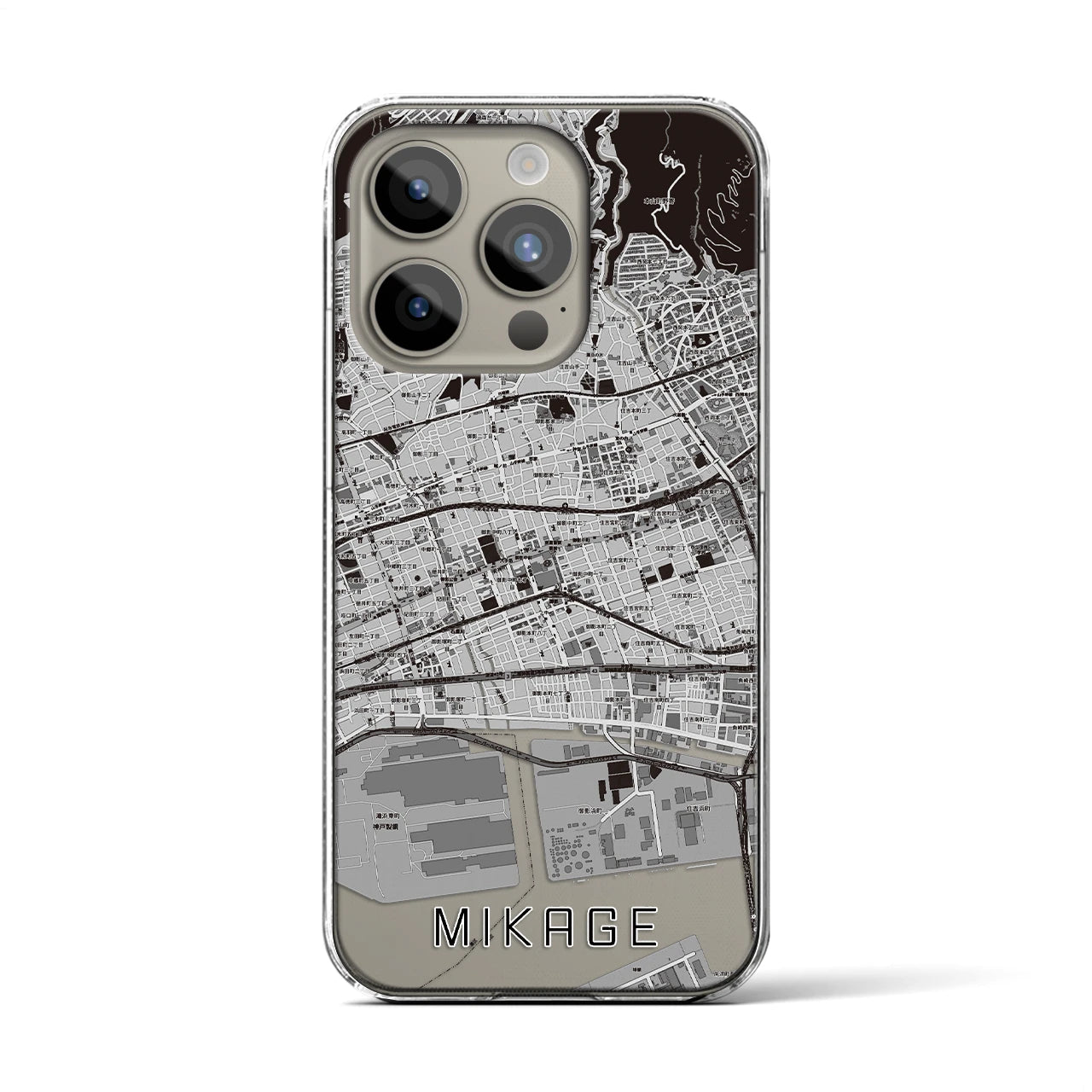 【御影(兵庫県)】地図柄iPhoneケース(クリアタイプ)