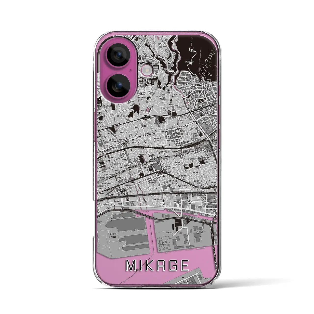 【御影(兵庫県)】地図柄iPhoneケース(クリアタイプ)