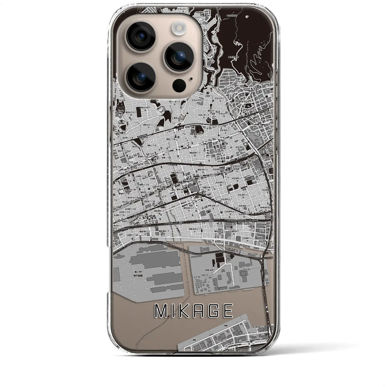【御影(兵庫県)】地図柄iPhoneケース(クリアタイプ)