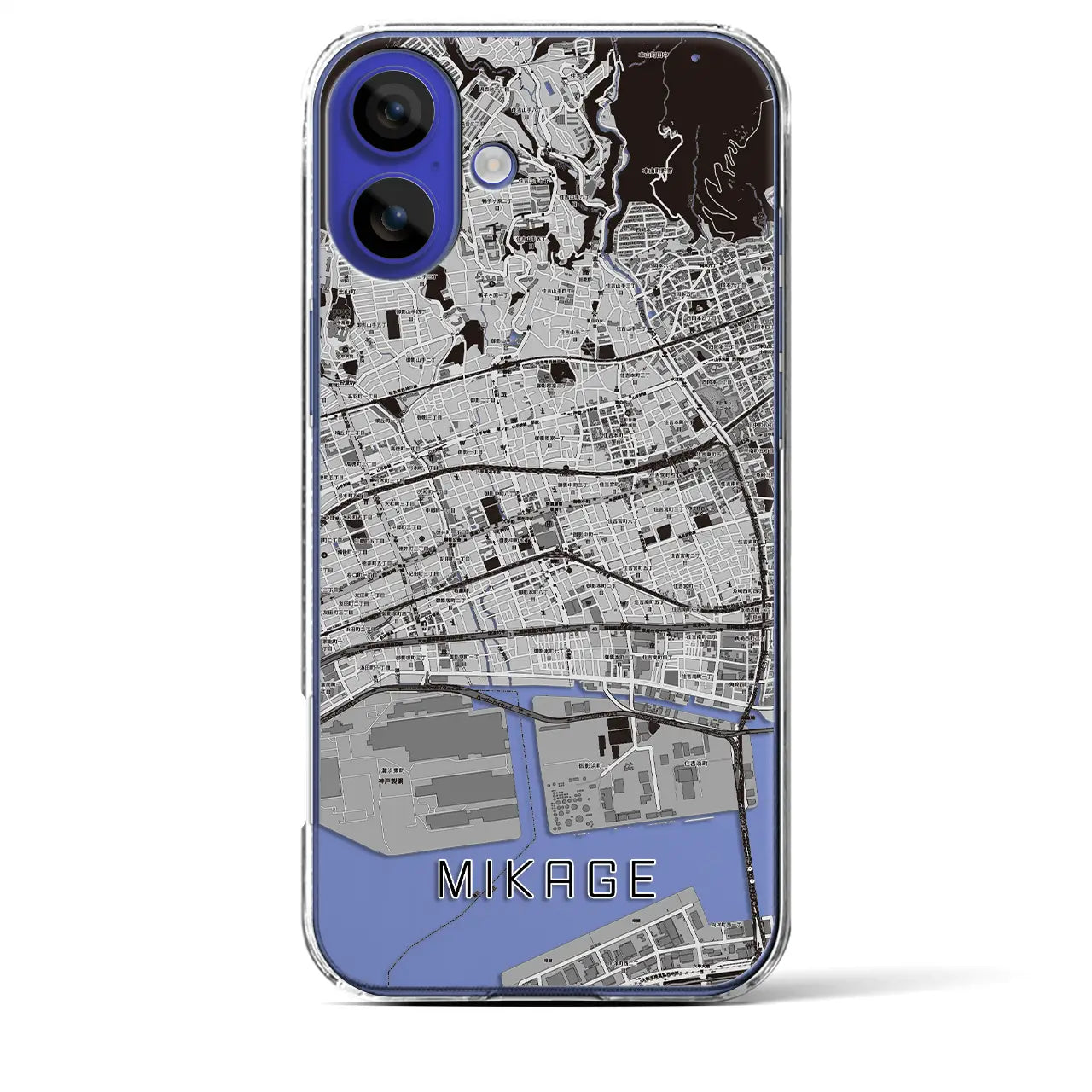 【御影(兵庫県)】地図柄iPhoneケース(クリアタイプ)