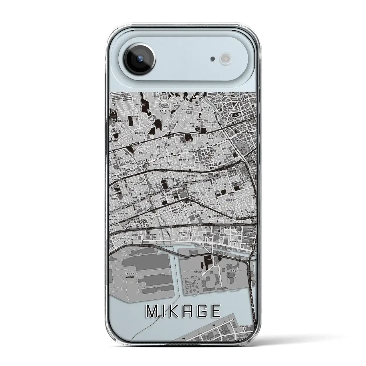 【御影(兵庫県)】地図柄iPhoneケース(クリアタイプ)