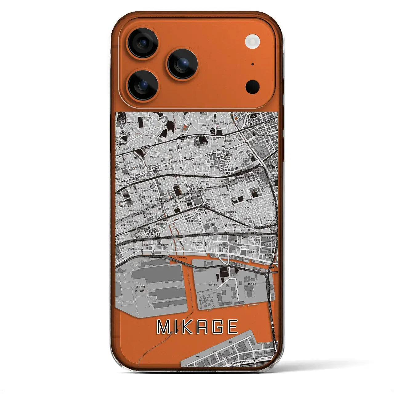 【御影(兵庫県)】地図柄iPhoneケース(クリアタイプ)